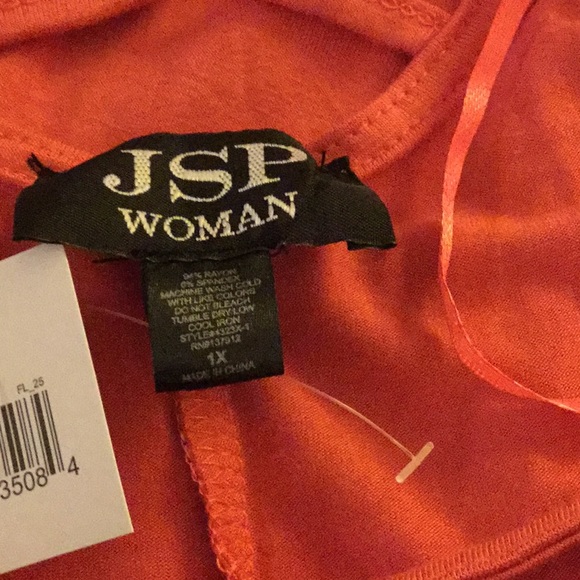 💃NWT JSP Cool Cold Shoulder Size 1 XLG Coral Fun To Wear Top Must Have 💃 - Picture 6 of 6